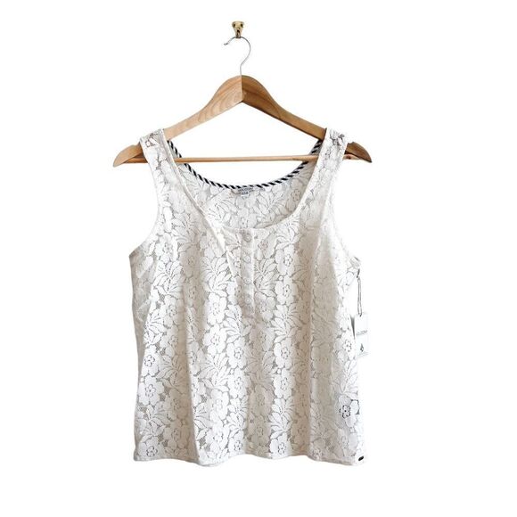Volcom Not So Classic Tank Floral Lace Women's S Cream NWT - Picture 1 of 7